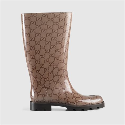 brown gucci rain boots